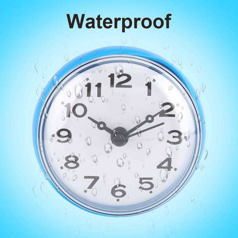 Pomya Bathroom Clock  Suction Cup Wall Clock Waterproof Bath Shower Clock for Kitchen Bathroom (Blue) - Image 3